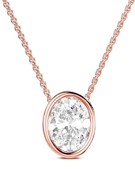 Amairah Metallic 14K 5.00 Ct. Tw. Lab-Grown Diamond Solitaire Pendant Necklace