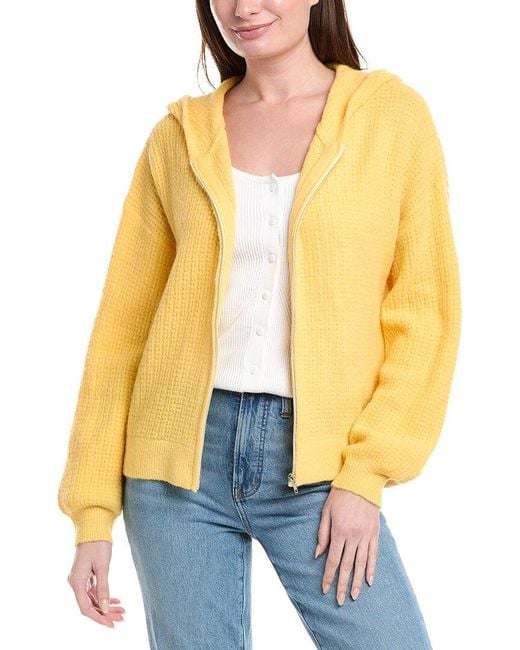 LaBiz Yellow Lalamia Zip Knit Wool & Alpaca-Blend Hoodie Jacket