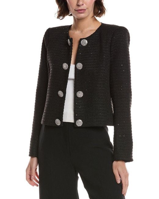 L'Agence Black Moon Collarless Jacket