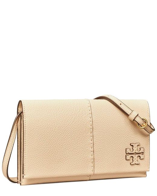 Tory Burch Mcgraw Leather Wallet Crossbody in Natural Lyst UK