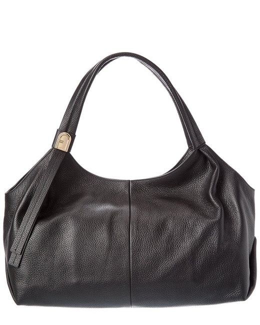 Furla Black Planeta Large Leather Hobo