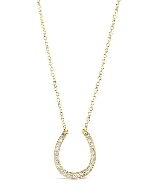 Sterling Forever Metallic 14k Plated Horseshoe Pendant Necklace