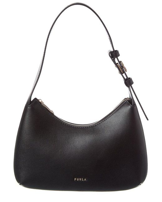 Furla Black Febe Leather Hobo Bag