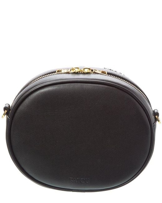 Patou Black Le Jp Leather & Shearling Shoulder Bag