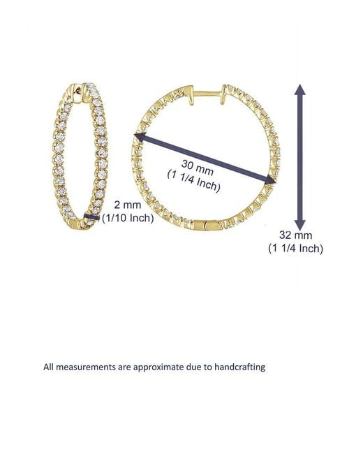 Amairah Metallic 14K 2.00 Ct. Tw. Lab-Grown Diamond Hoops