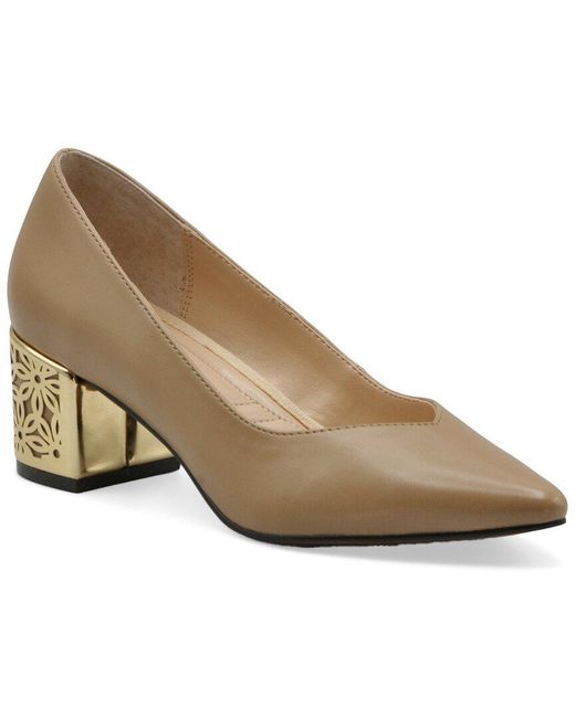 Adrienne Vittadini Natural Flair-1 Leather Pump