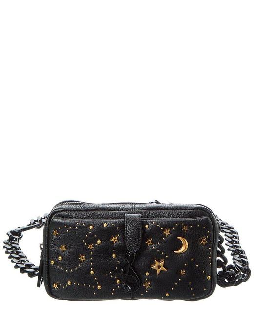 Rebecca Minkoff Edie Celestial Studs Leather Belt Bag in Black Lyst UK