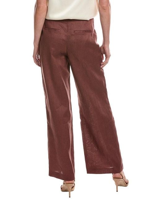Bardot Red Domenica Mid Rise Linen Pant