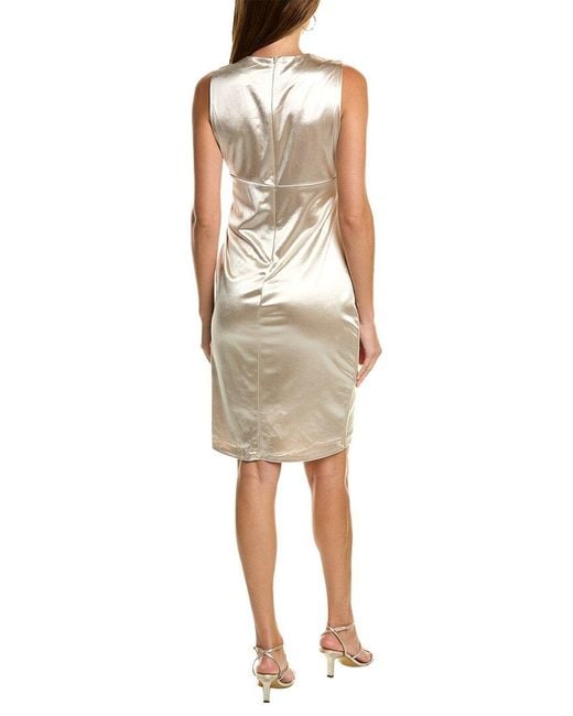 Donna Ricco Natural Satin Mini Dress
