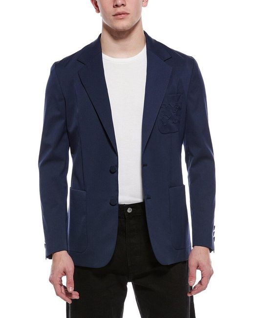 Palm Angels Blue Wool-Blend Blazer for men