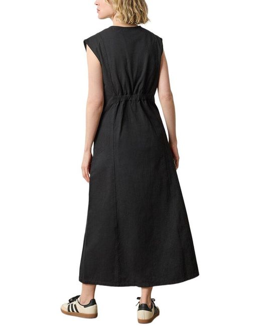 Lilla P Black Twill Princess Seam Maxi Dress