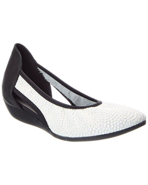 Arche White Onange Leather Flat