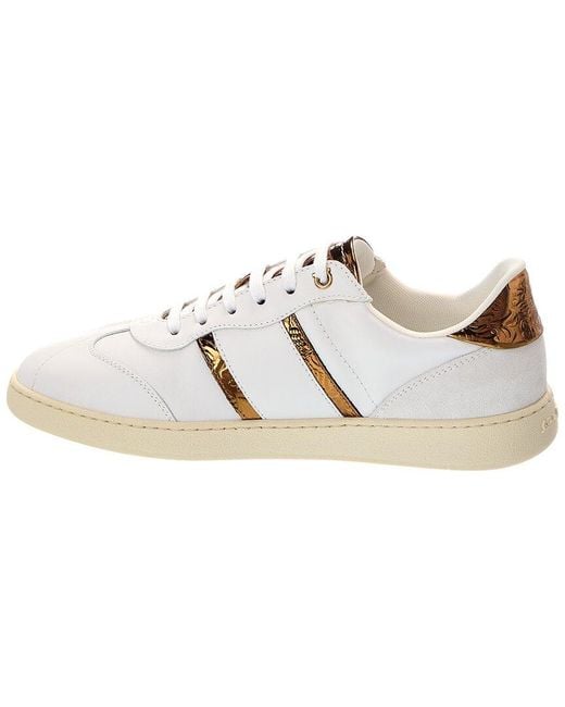 Ferragamo White Achille Leather Sneaker
