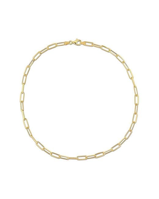 Italian Silver Metallic 18k Over Paperclip Chain Necklace