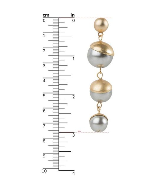 Saachi Metallic 11-13mm Pearl Dangle Earrings