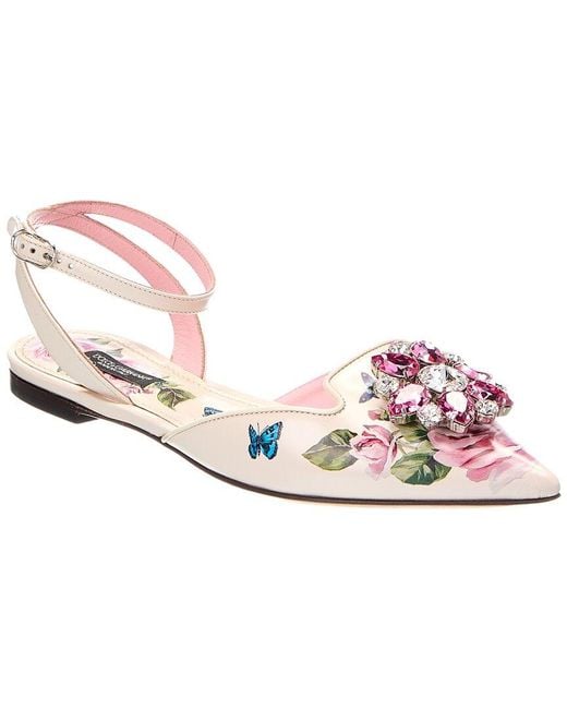 Dolce & Gabbana Pink Leather Flat