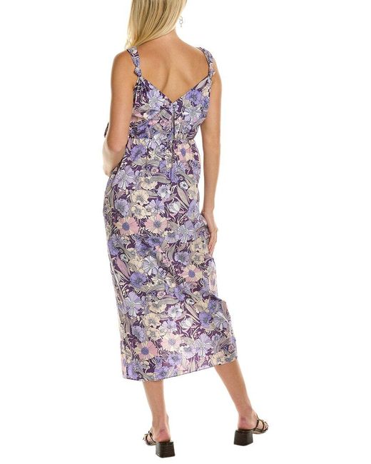 Rebecca Taylor Purple Poppy Field Maxi Dress