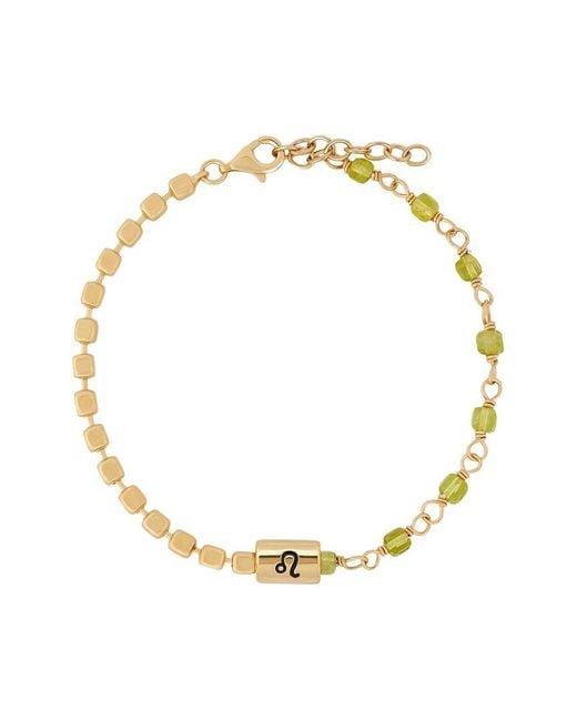 Karma and Luck Metallic Zodiac Plated Peridot Beaded Bracelet