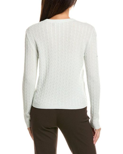 Theory White Textured Pullover Sweater