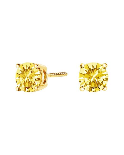 Haus of Brilliance Yellow 14K 2.00 Ct. Tw. Lab-Grown Diamond Stud Earrings