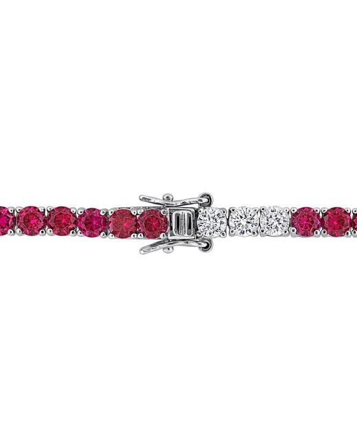 Rina Limor Multicolor 13.44 Ct. Tw. Lab-Grown Ruby And Sapphire Tennis Bracelet