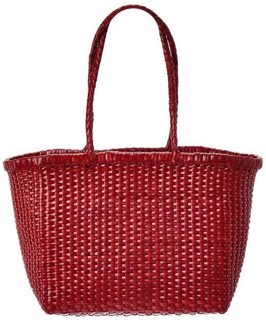Dragon Diffusion Red B Weave Small Leather Shoulder Bag