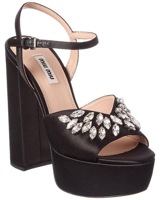 Miu Miu Black Satin Sandal