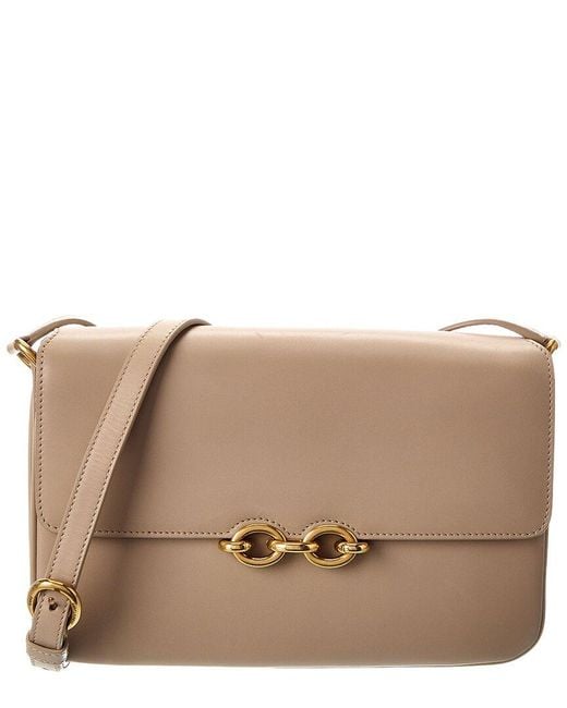 Saint Laurent Brown Le Maillon Leather Shoulder Bag
