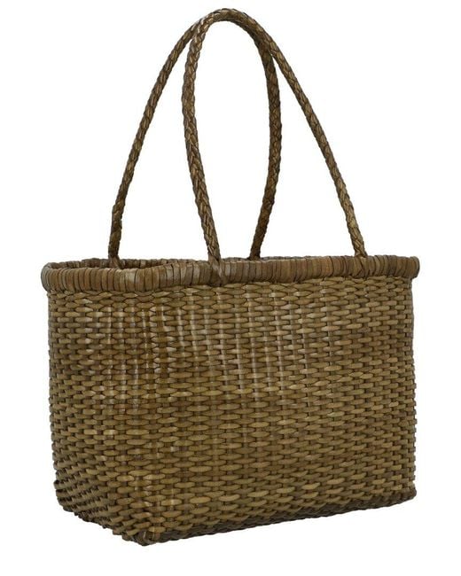 Dragon Diffusion Brown B Weave Leather Tote Bag