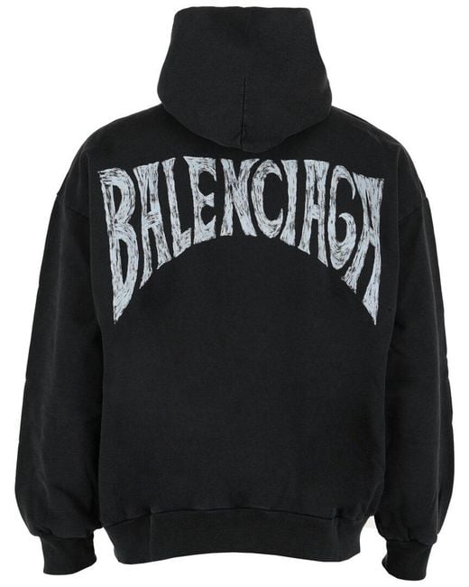 Balenciaga Black Medium Fit Hoodie for men