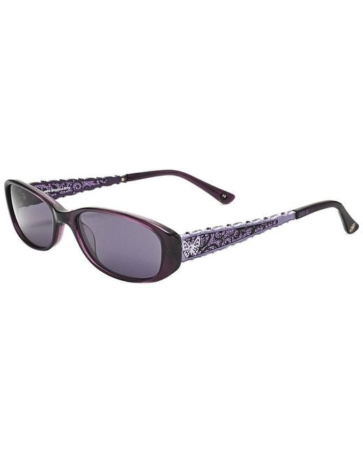 Anna Sui Oval Dark Purple Smoke Sunglasses