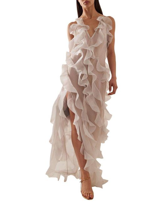 VIBI White Embellished Maxi Dress