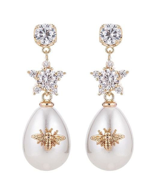 Eye Candy LA White 18k Plated Earrings