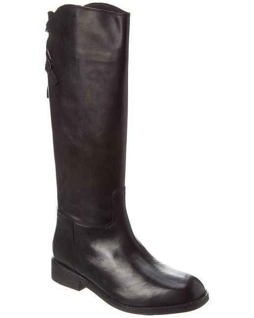 Free People Everly Equestrian Leather Knee-High Boot in Black | Lyst