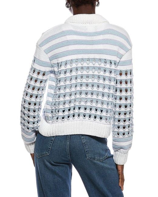 Marc Cain White Striped Cardigan