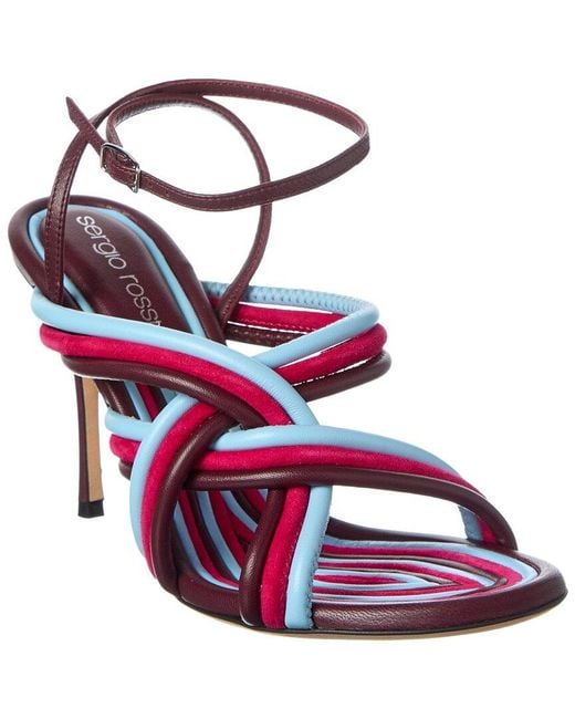 Sergio Rossi Pink Watamu 90 Leather Sandal