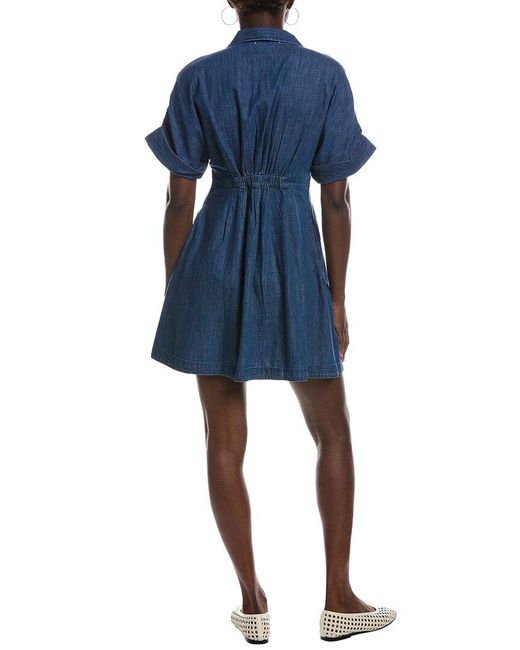 Madewell Blue Waisted Mini Dress