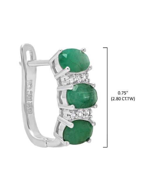MaxColor Green 3.00 Ct. Tw. Emerald Hoops
