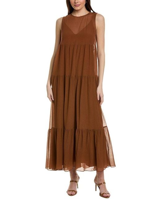 Max Mara Brown Studio Fago Silk-blend Maxi Dress