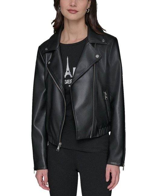 Karl Lagerfeld Black Moto Jacket