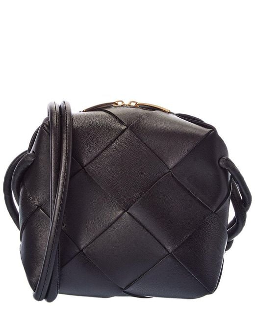 Bottega Veneta Black Cassette Mini Intrecciato Leather Camera Bag