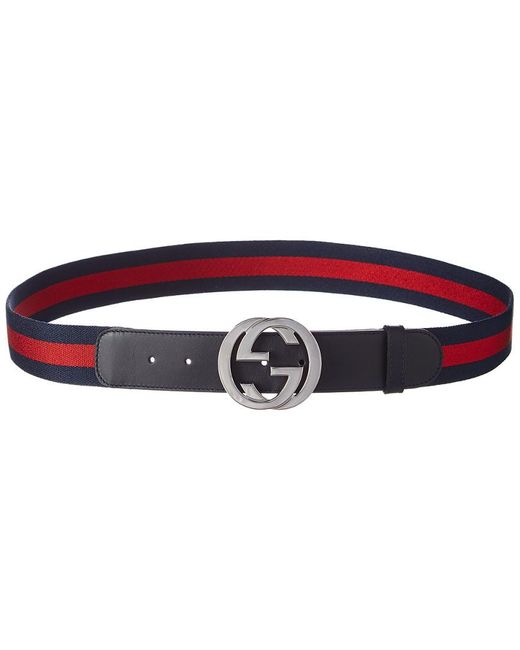 Gucci Red Double G Leather Belt for men