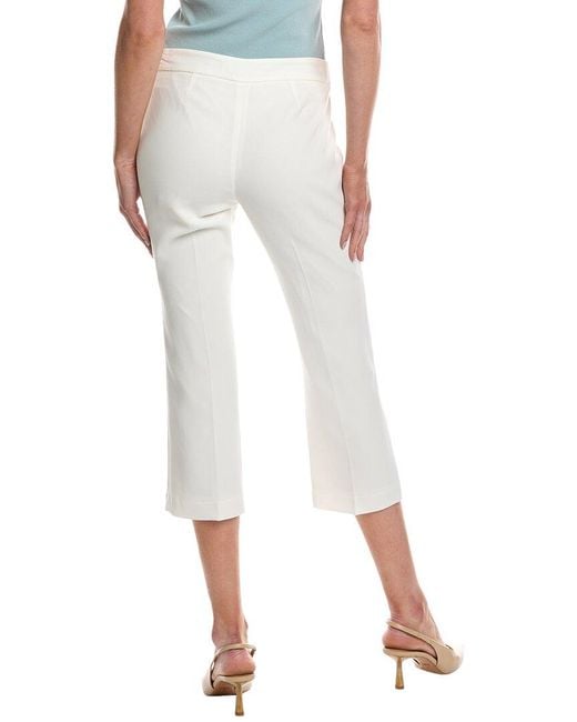 Lafayette 148 New York White Cropped Manhattan Flare Pant
