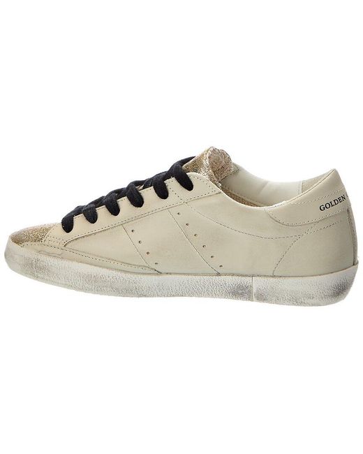 Golden Goose Deluxe Brand Natural Superstar Classic Glitter Leather Sneaker