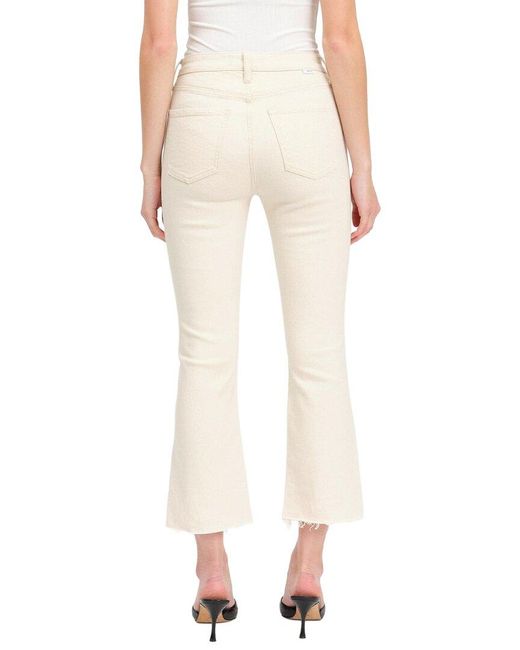 Daze Denim Natural Shy Girl Raw Cut High Rise Crop Kick Flare Jean