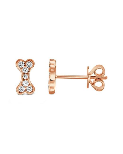 Sabrina Designs Multicolor 14k Rose Gold 0.14 Ct. Tw. Diamond Dog Bone Earrings