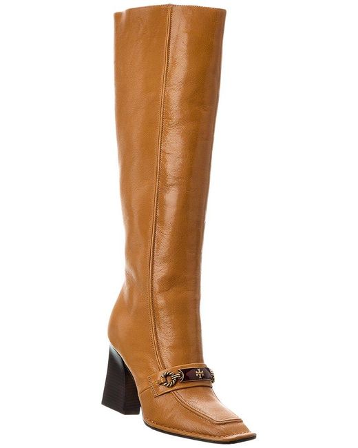 Tory Burch Brown Perrine Tall Leather Knee-high Boot