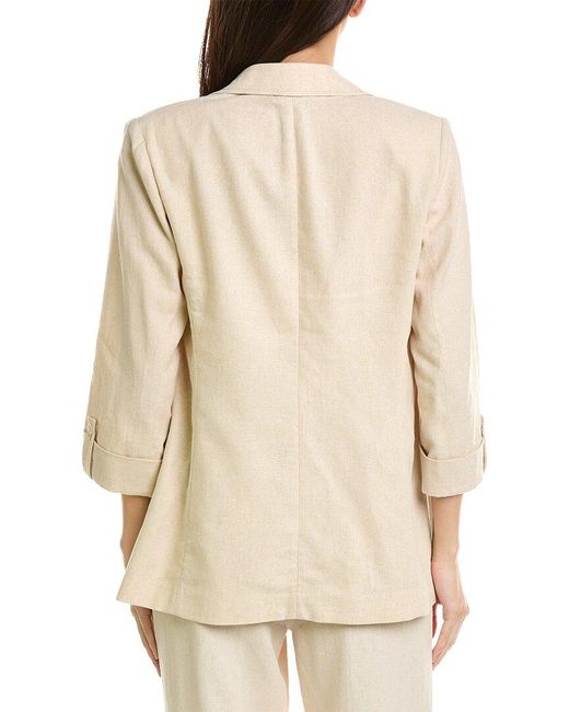 Jones New York Natural Linen-blend Jacket