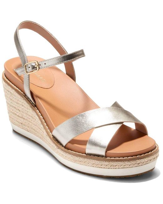 Cole Haan Metallic Silvee Espadrille Wedge Sandal