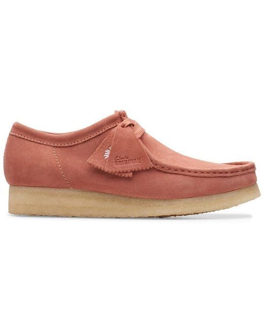 Clarks Pink Wallabee Suede Shoe for men